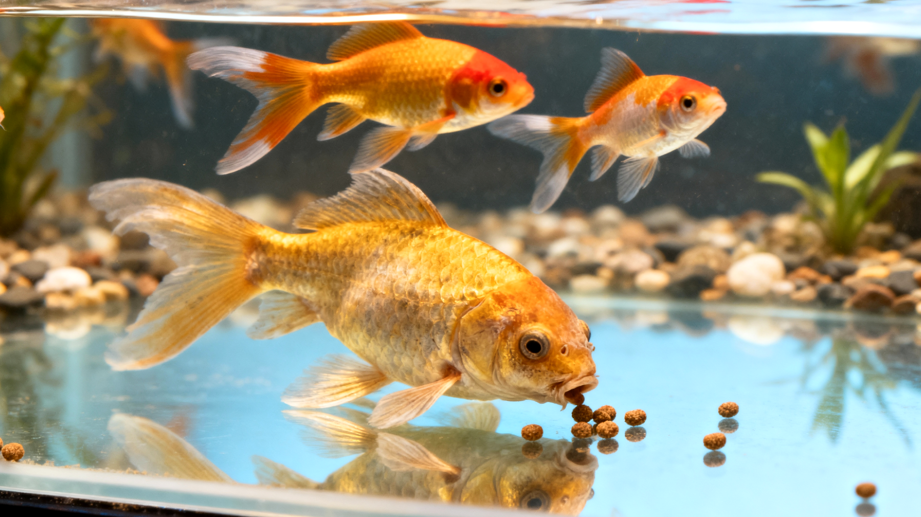 Ältere Fische zeigen oft veränderte Schwimmmuster, reduzierte Aktivität und können Schwierigkeiten beim Fressen entwickeln, was ihre Lebensqualität beeinträchtigt"