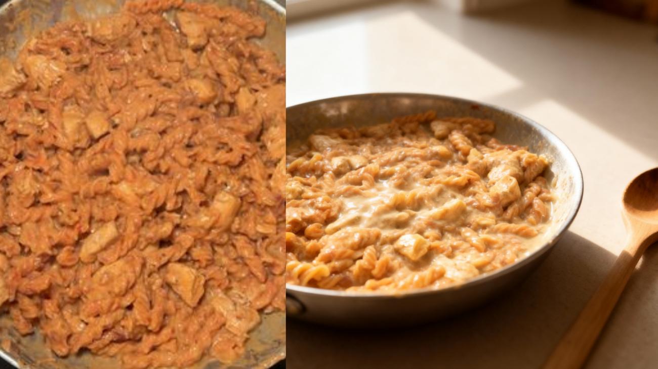 Nährwerte und Rezept ⤵️ Nährwerte pro Portion 75G Carbs, 93G Eiweiß, 23G Fett, 15G Ballaststoffe Für 1 Portion: 175G Hähnchenbrust 150G Rote Linsen Nudeln 5G Butterschmalz zum anbraten 30G Parmigiano 100ML Cremefine 7% oder alternativ Kochcreme von Rewe (enthält auch cleane Zutaten) Rezept: Hähnchenbrust in Würfel schneiden & anbraten in Butterschmalz, Salzen, mit Paprika und italienischen Kräuter würzen & 1 Schuss Worcester Sauce rübergeben. Hähnchen raus und in die gleiche Pfanne Tomatenmark, Zwiebel & Knobi, 50ML Wasser und 100ML Cremefine. Darüber dann noch 30G Parmigiano und das Hähnchen anschließend rein. Jetzt ungekocht die Linsenuddeln rein, gut vermengen und deckel drauf. WICHTIG: Beim Kochen bitte alle paar Minuten wieder Wasser dazugeben! Anrichten und schmecken lassen - und folgen!! :)) #nudeln #gesunderezepte #glutenfrei #highprotein #darmgesundheit"